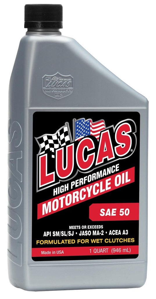 05022 Lucas Conventional Motorcycle Motor Oil 50W 1 Quart