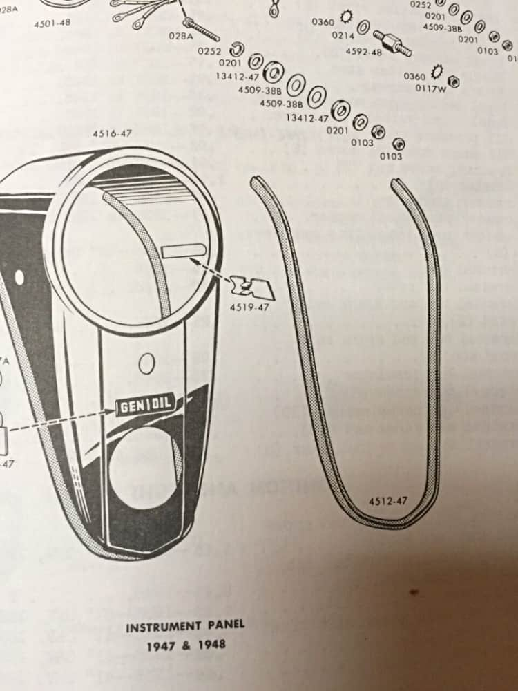 71294-47 Old 4512-47 Instrument Panel Cover Gasket USA