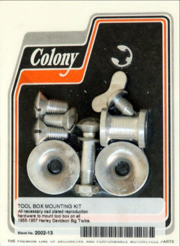 1955-1957 TOOL BOX MOUNT KIT CAD PLATED COLONY 2002-13