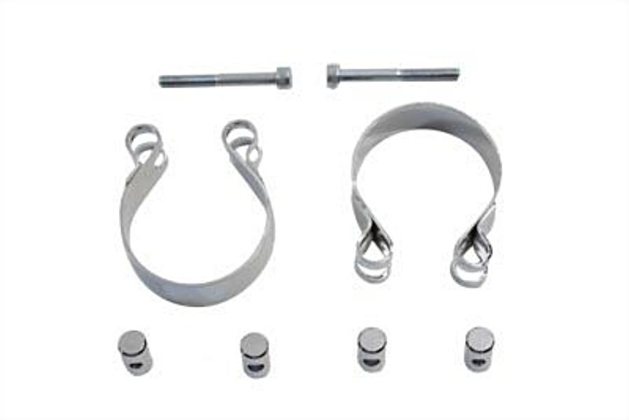 65519-48B Panhead Chrome Steel Exhaust Pipe To Head Clamp