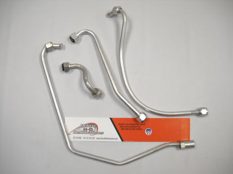 1950-1957 PANHEAD CADMIUM PLATED OIL LINE KIT WITH YOUR STOCK FILTER