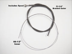 56502-54 PANHEAD SHOVELHEAD THROTTLE & SPARK CONTROL CABLE KIT COTTON BRAID OUTER