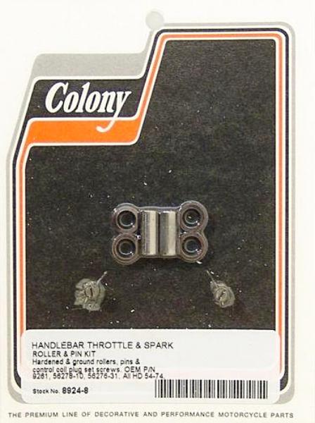 8924-8 Colony Handlebar Throttle And Spark Retard Roller And Pin Kit 1954-1974