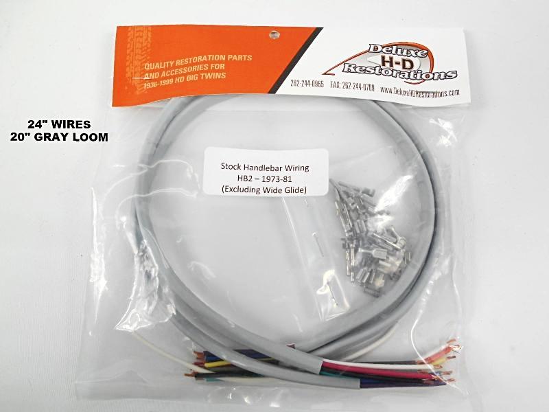 70023-75 And 70024-75 Handlebar Switch Wires with Correct Gray Loom