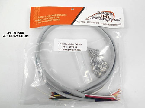 70023-75 And 70024-75 Handlebar Switch Wires with Correct Gray Loom